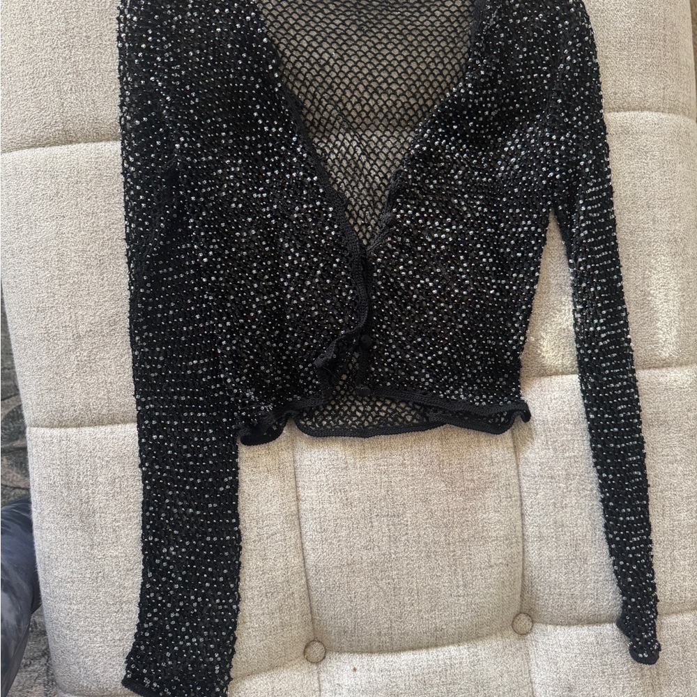 Black Beaded Sweater